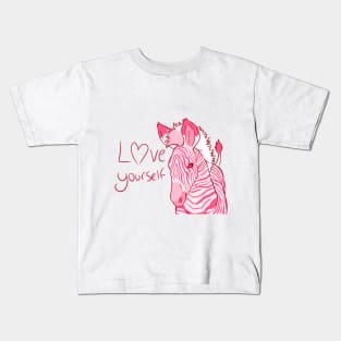 Self love zebra Kids T-Shirt